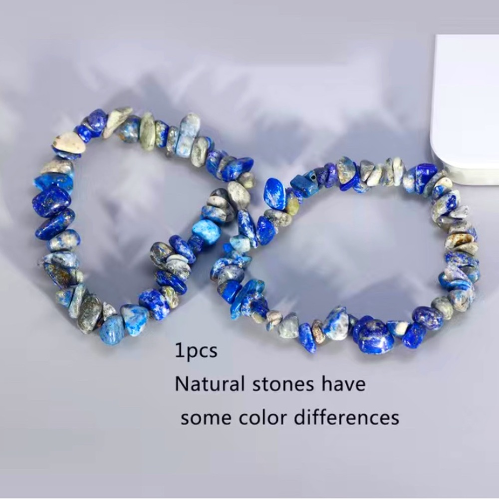 Lapis Lazuli gemstones hand beaded chakra bracelet